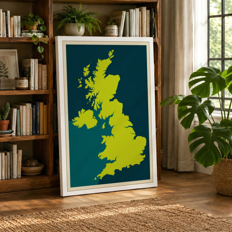United Kingdom and Ireland Minimalist - Wrapped Canvas, 18x12 - 45.7 x 30.5 cm, White Border