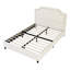 Grand lit tapissier avec tête de lit en velours, sans sommier, bois massif, capacité de poids de 600 lb-1275001687-1275001686