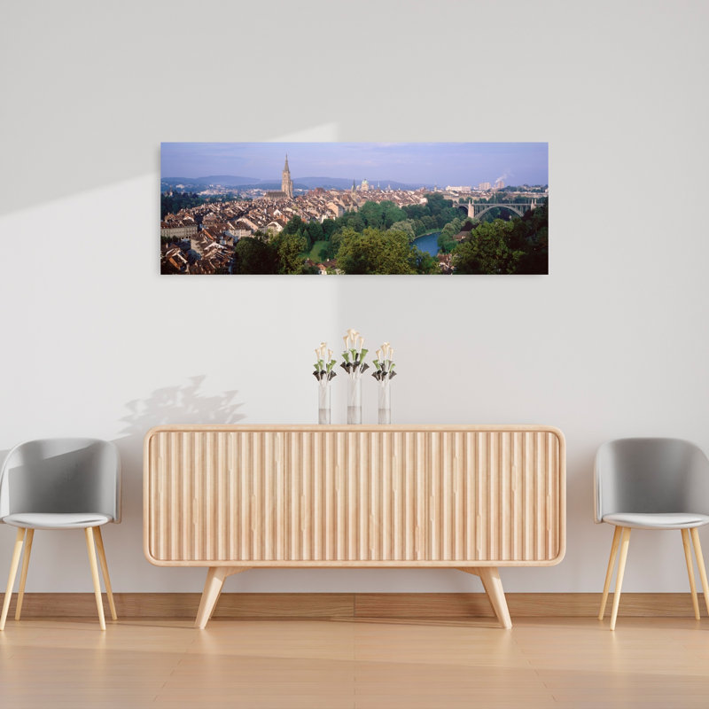 Bern, Suisse, architecture contemporaine abstraite, art mural, H 16 po x l 48 po