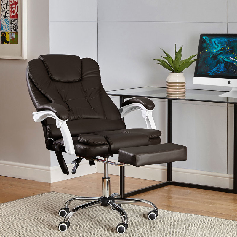 Gaming Recliner Massage Executive Chair, Brown