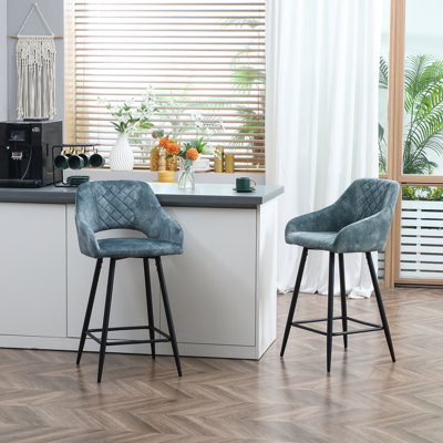 Orduna Upholstered Counter Stool with Metal Frame