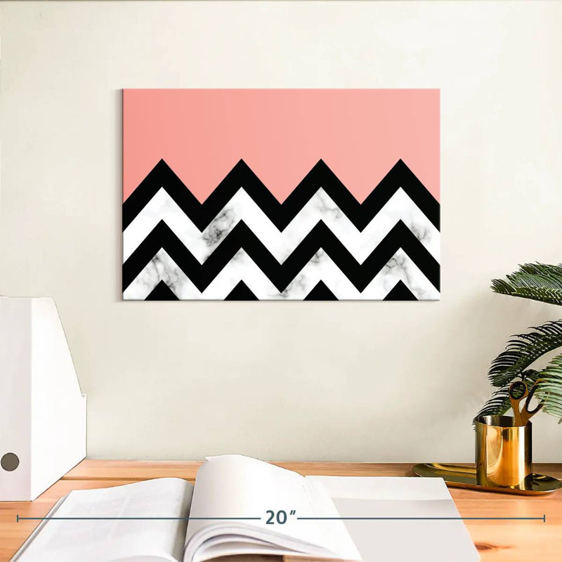 Avery abstrait zigzag contraste de marbre, H 8 po x l 12 po