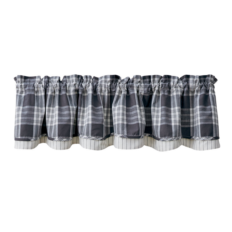  Slate Dylan Lined Layered Valance 16''L