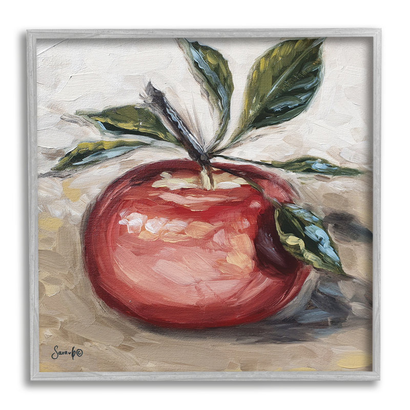 Peinture traditionnelle de pomme sur toile, estampe numérique de Sara G Designs, H 17 po x l 17 po x P 1,5 po