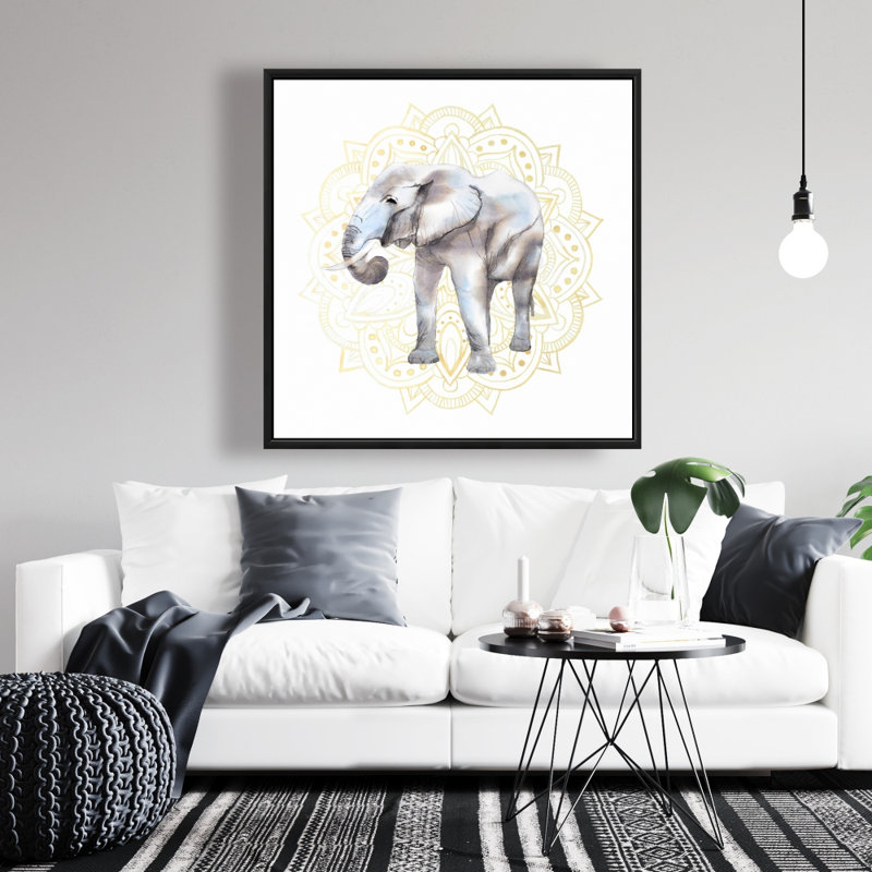 " Elephant On Mandalas Pattern "