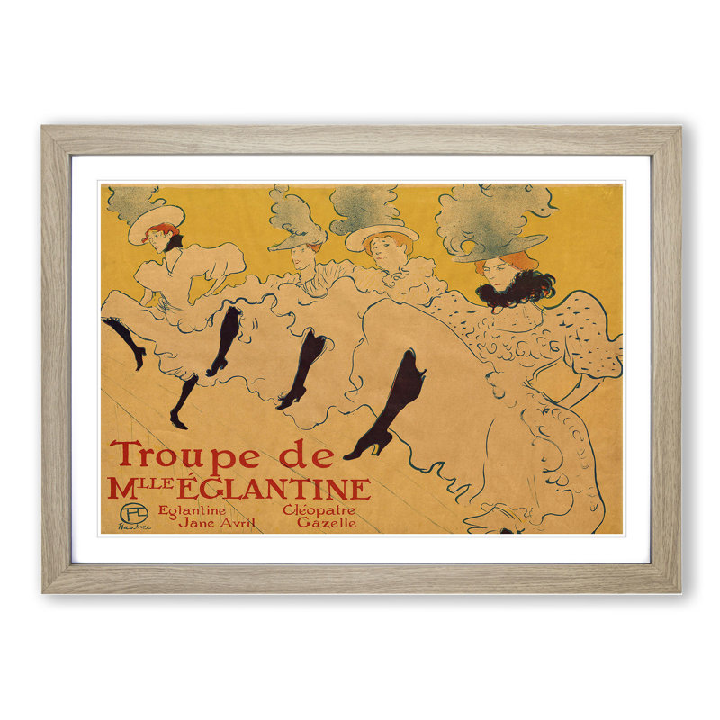 La Troupe De Mademoiselle Eglantine by Henri de Toulouse-Lautrec - Picture Frame Painting, Oak Framed