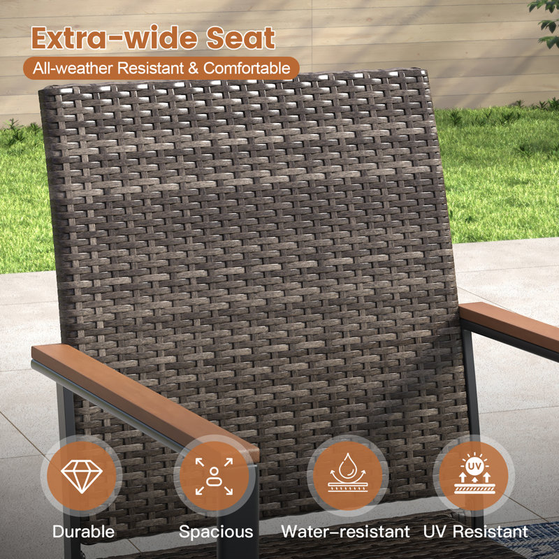 8-Person Outdoor Dining Set with 60" Round Dining Table and 8 Stackable Rattan Chairs, Black