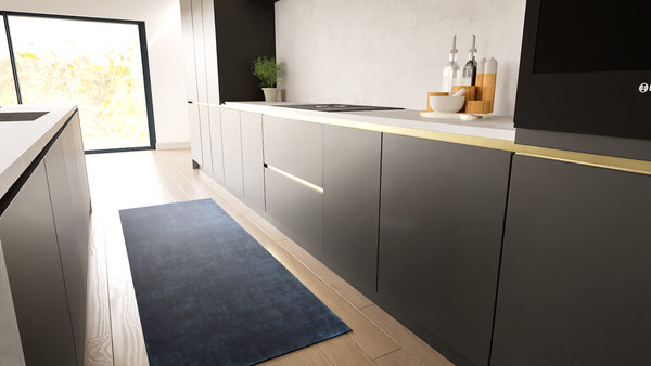 Runner Wool Hand Knotted 60cm X 180cm Area Rug, Blue