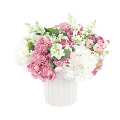 Centerpiece with Hydrangea, Lilacs and Ranunculus