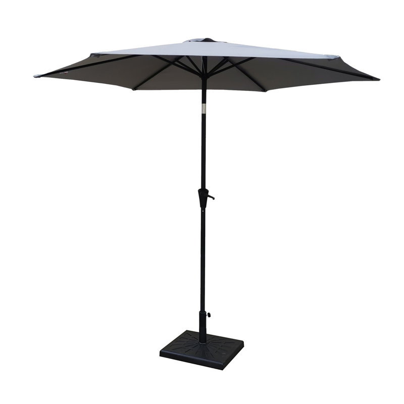 Parasol en aluminium de qualité supérieure résistant aux intempéries avec base - Solution d'ombrage extérieure élégante pour les terrasses et les patios