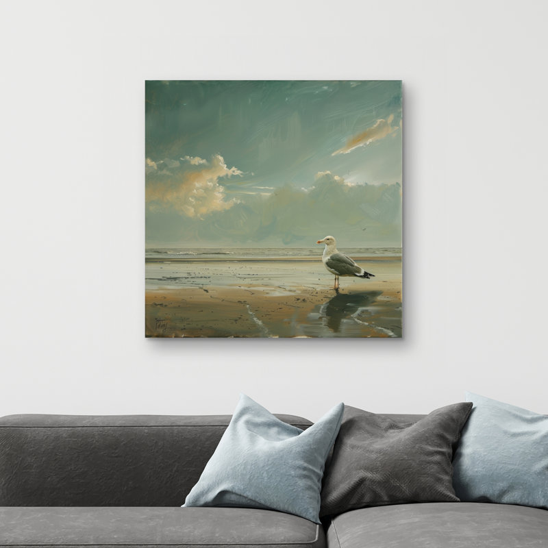 Relaxed seagull - 32"x32" art on canvas
