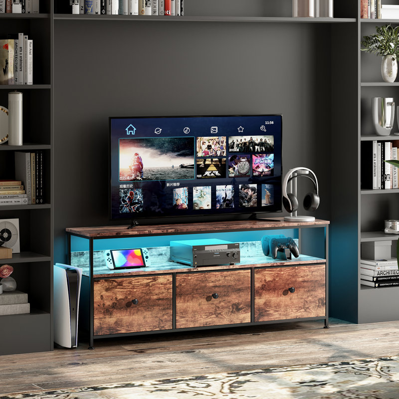 Unfinished TV Stand, Brown, 57cm H x 108cm W x 29.8cm D