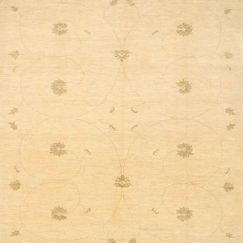 Tapis beige contemporain, Carré 4 pi