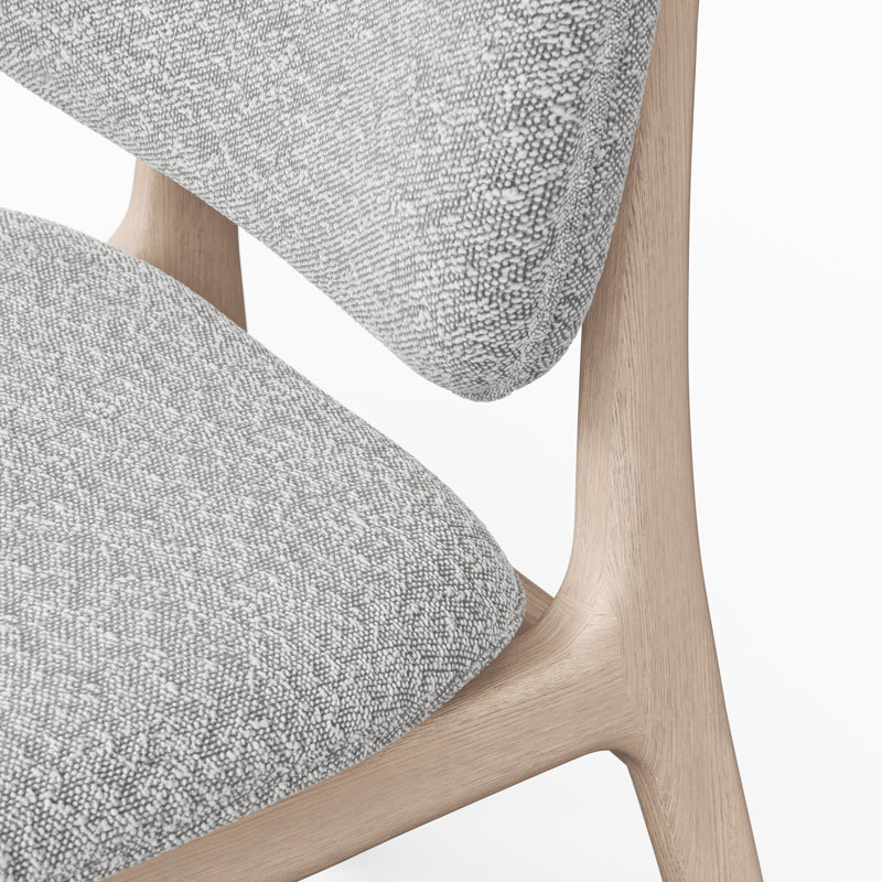 Modern Brazilian Ariel Side Chair, Crafted Glaze Performance Boucle