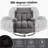 Swinging recliner massage heated sofa, with USB and 2 cup holders in side pockets