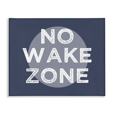 No Wake Zone Circular Background Grunge Textured Words Oversized White Framed Giclee Texturized Art by Daphne Polselli