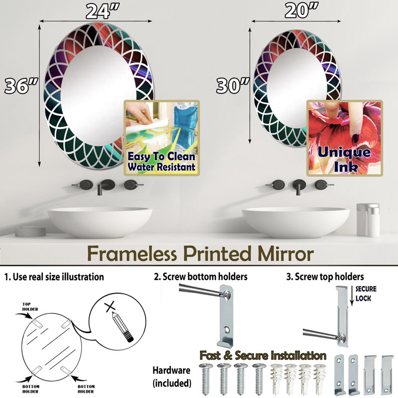 Miroir mural Zimo, 30 po x 20 po