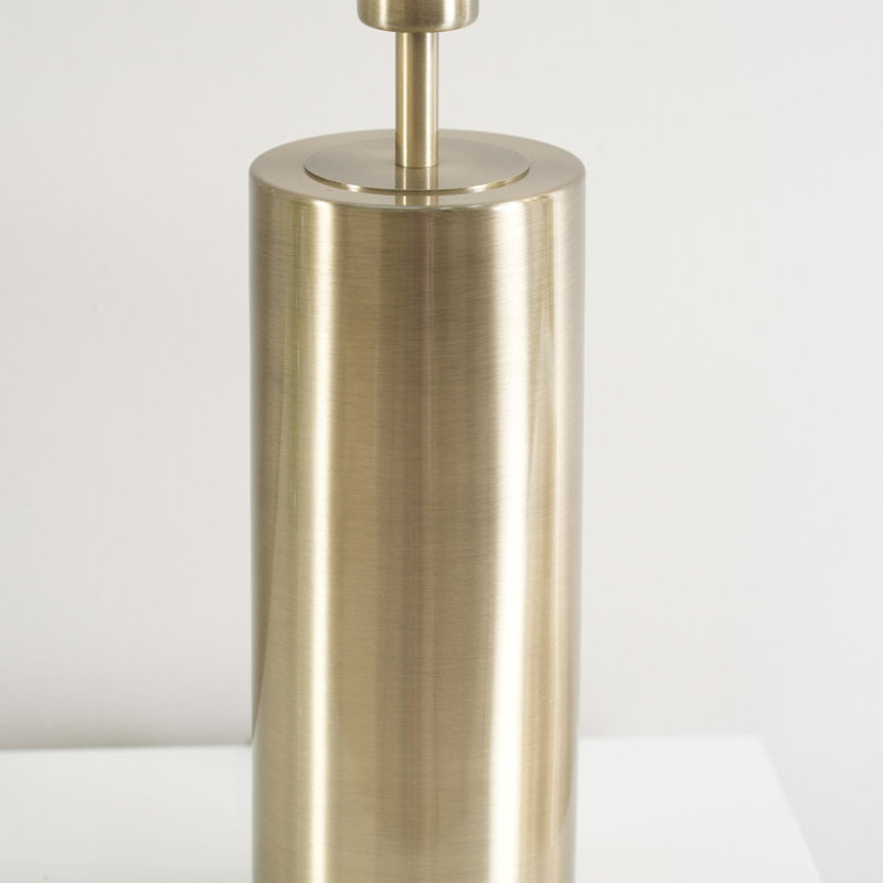 Lexy Fabric Drum Shade with Brushed Dimmable Touch Table Lamp with LED Bulb, Gold, Forest Green