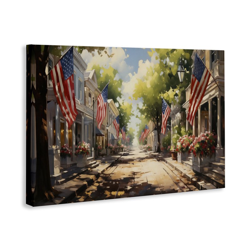  Art mural sur toile, "Drapeau américain" par Arlington Prints, H 16 po x l 24 po