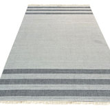 6x9 Ivory Flat Weave Wool Subtle Linear Texture Geometric Modern Contemporary Carpet Rug