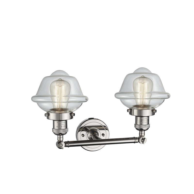 Gebhart 2 - Light Dimmable Vanity Light, 6 Watt Vinage LED Bulb, Clear, Polished Nickel