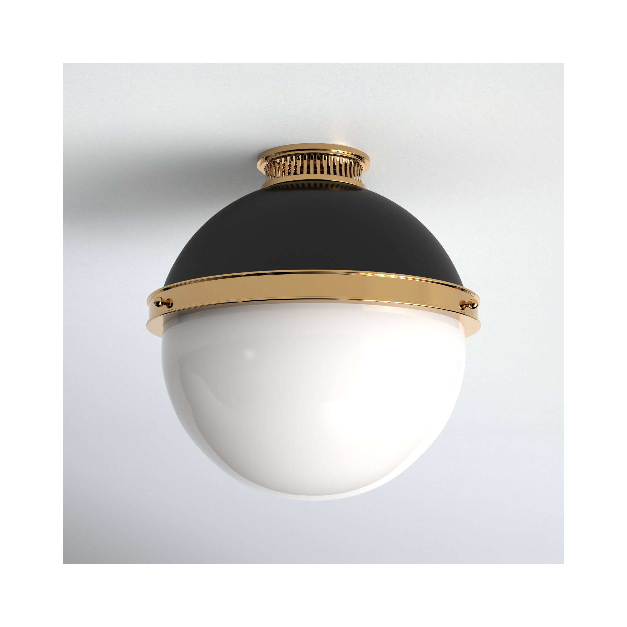 Adrianne Single Light Glass Flush Mount, 9" H x 9.5" W x 9.5" D, Aged/Antique Distressed Bronze