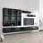 126" Modern Floating Wall Mounted Entertainment Center with 16-Color LED Lighting, High Gloss Finish-2123668011