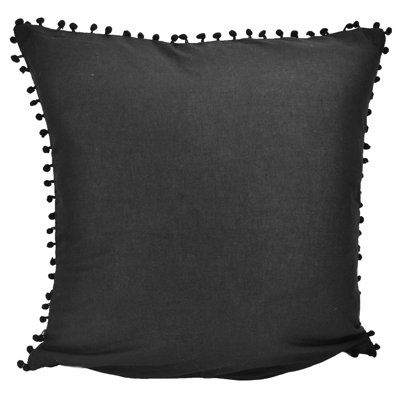 Donna Sharp Dawson Black Pompom Square Decor Pillow
