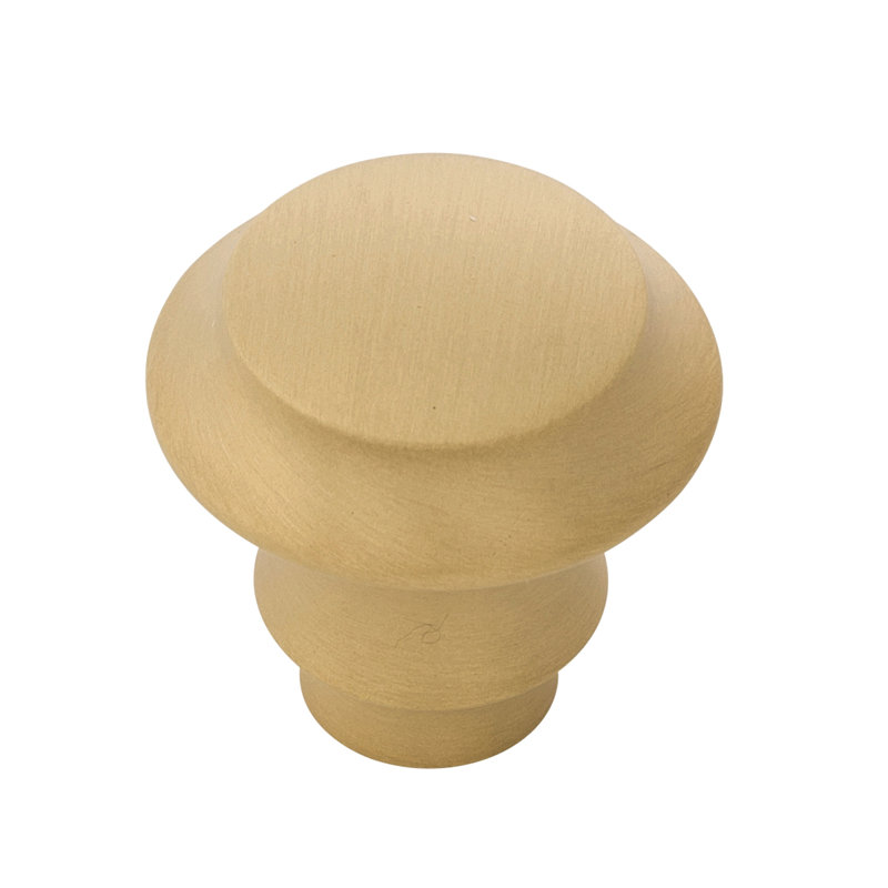 Heron Mushroom Knob, Brushed Golden Brass