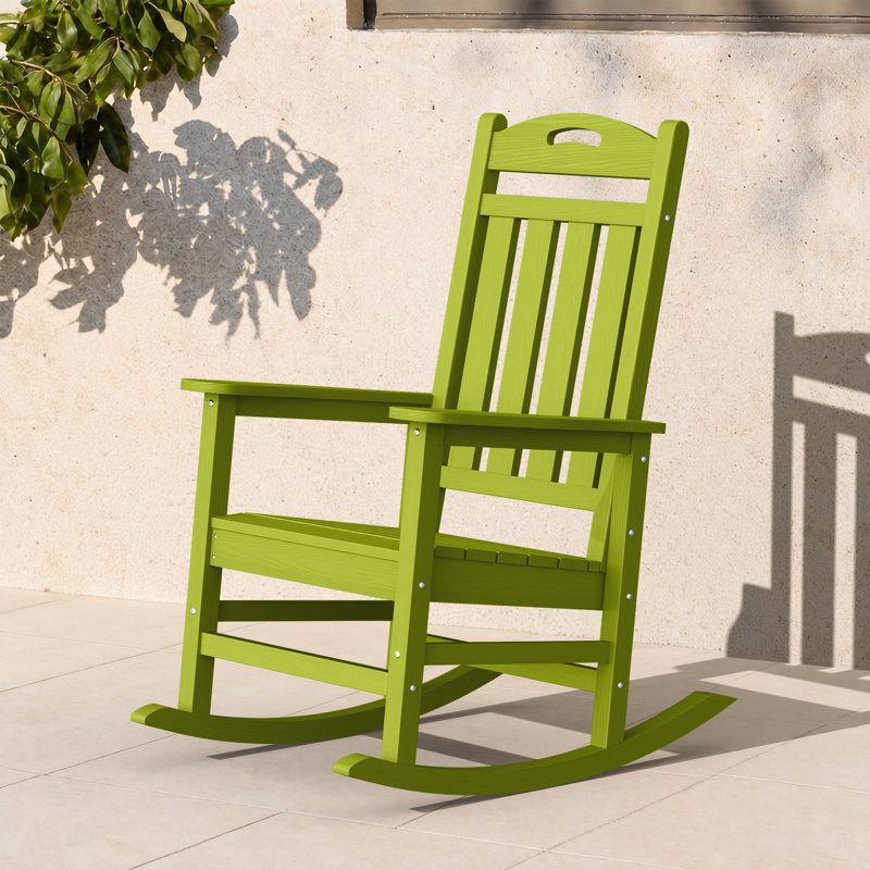 Chaise berçante d'extérieur en PEHD, Lemon Green