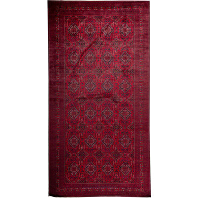 Tapis oriental rouge / bleu foncé / gris noué à la main Oriental
