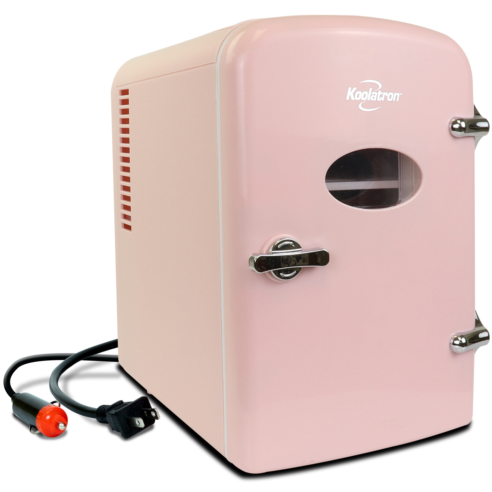Koolatron Retro Mini Portable Fridge, 4L Compact Refrigerator for