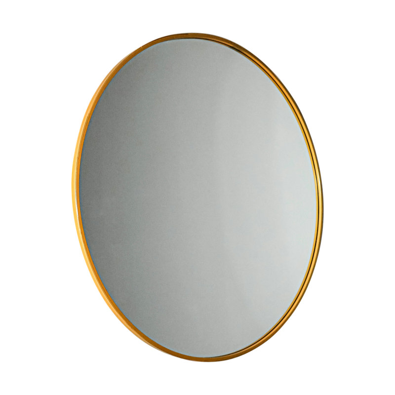 Handover Metal Flat Wall Mirror, Gold, 100cm H x 100cm W