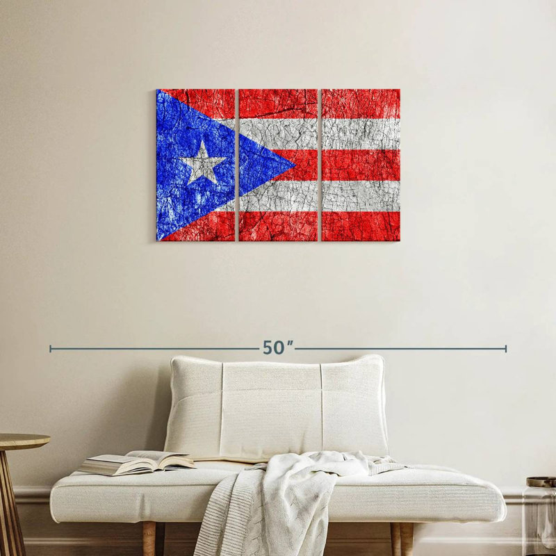 Borges texturé, drapeau de Porto Rico, H 20 po x l 33 po