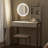 Small Vanity Desk With Mirror And Lights, Makeup Vanity Table With LED Mirror, 3 Lighting Modes, Power Outlet, Drawer, Open Shelves And Cushioned Stool For Bedroom-1701805054