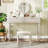 Gault Makeup Vanity with Sunflower Mirror, 4 Drawers & Upholstered Stool-115330399