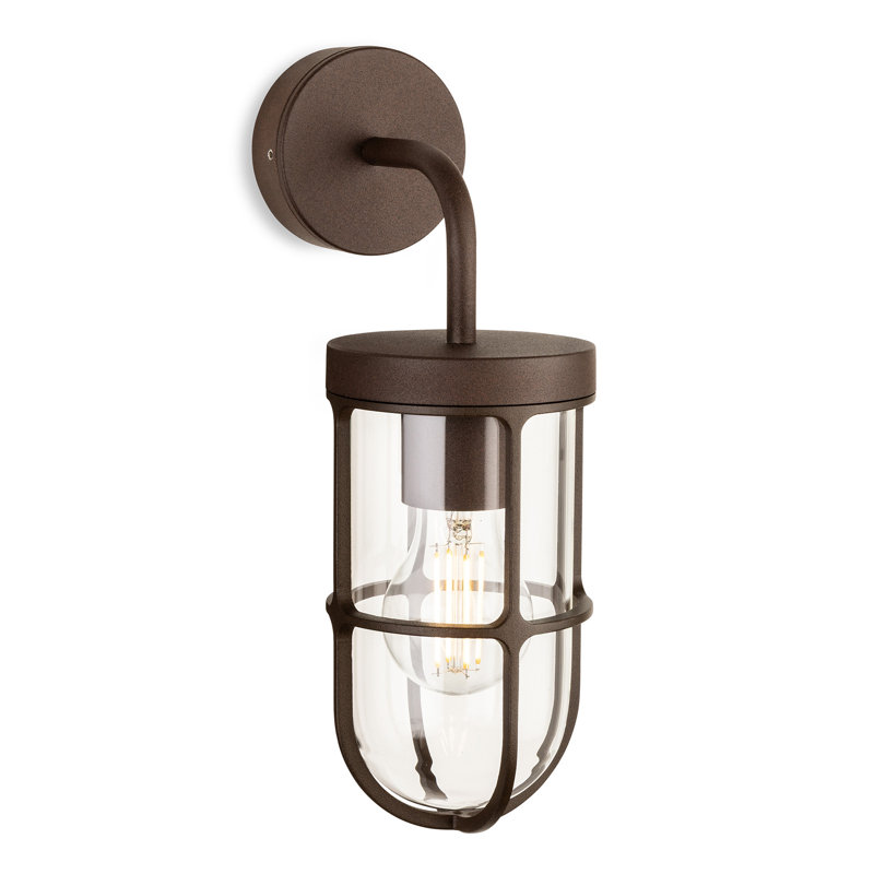 20cm H Outdoor Barn Light, Rustic Brown
