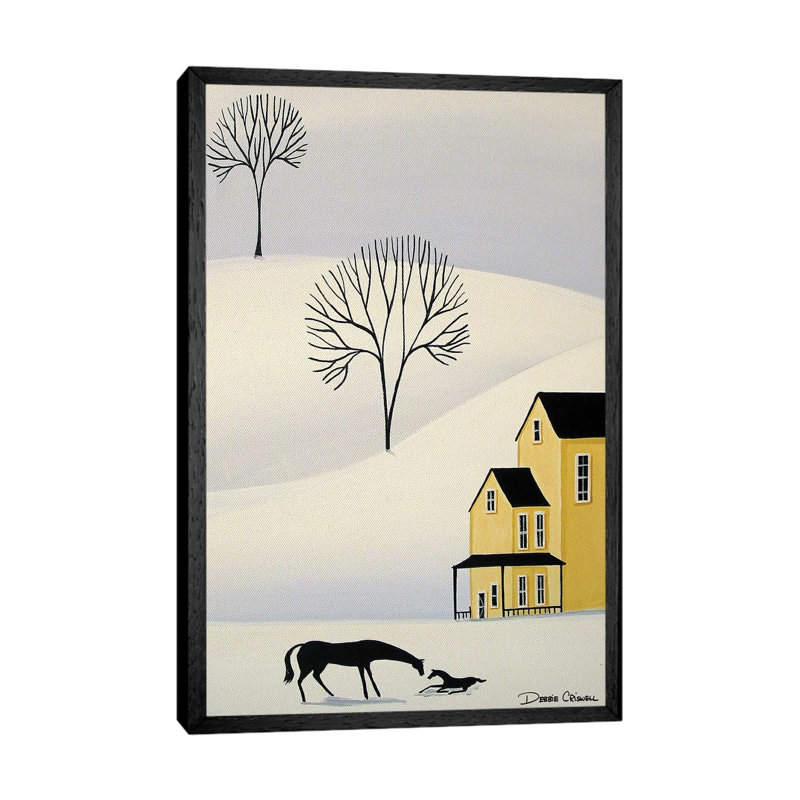 December Birthday 1 Piece Painting on Canvas, 66.04 cm H x 45.72 cm W, Black Framed