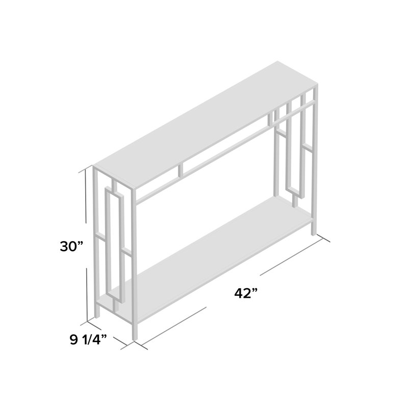 Sapienza 42'' Glass Console Table, Clear Glass/Chrome