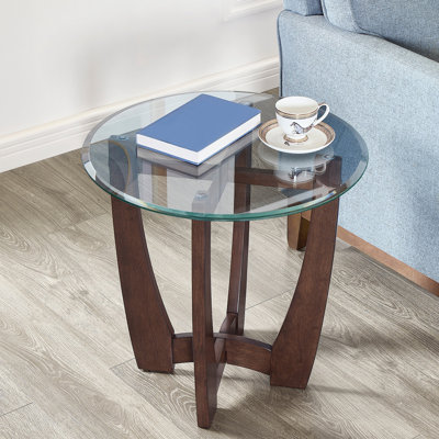 Glass Top Side End Table
