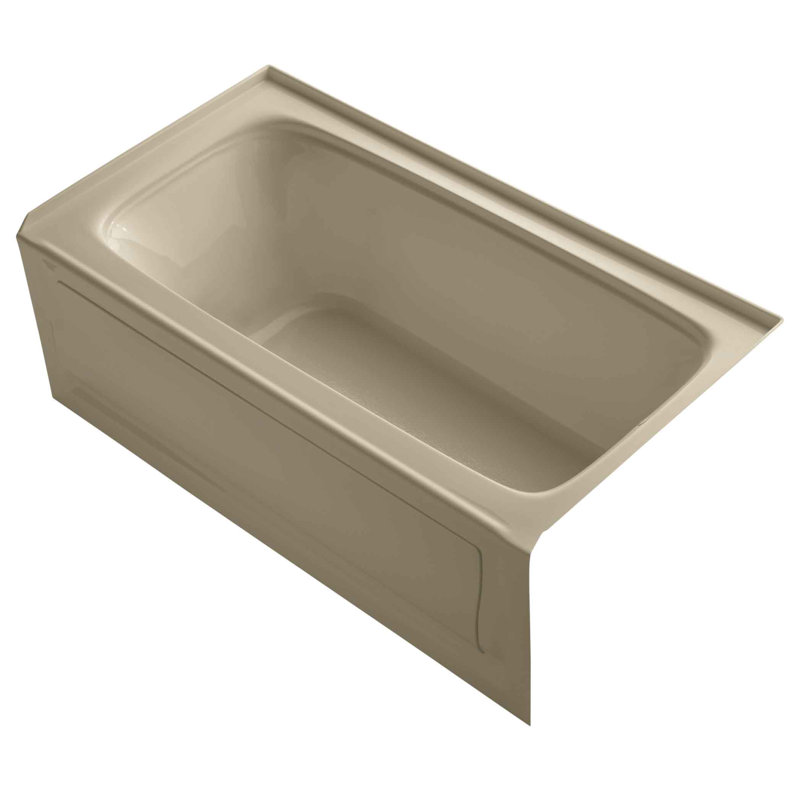 Bancroft 60" x 32" Alcove Soaking Acrylic Bathtub, Mexican Sand, Right