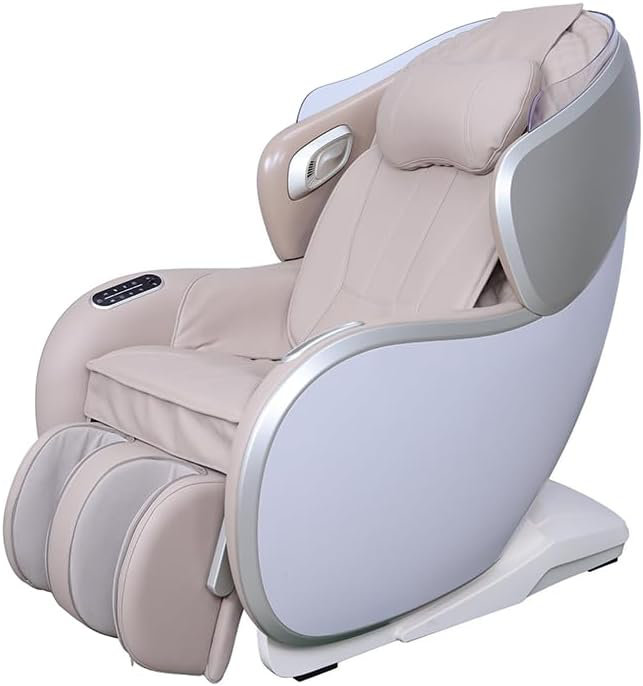 Fauteuil massant avec repose-pieds réversible SynCa CirC 3, Beige