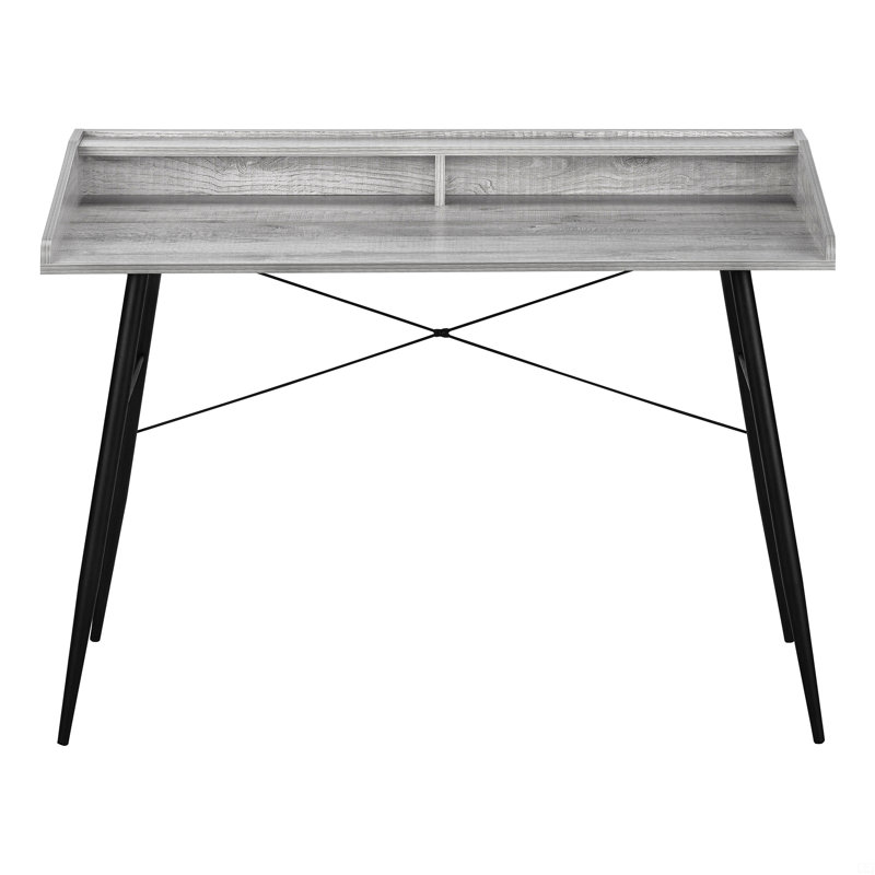 Bureau d'ordinateur, bureau personnel, ordinateur portable, tablettes de rangement, L 48 po, Gris / Noir