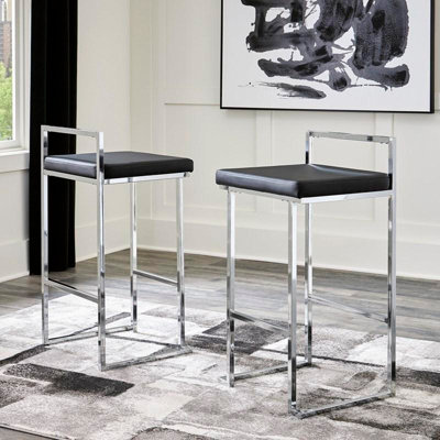 Tabouret Dayan blanc avec base chromée