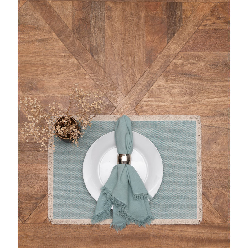 Ensemble de 6 napperons en verre de mer à franges