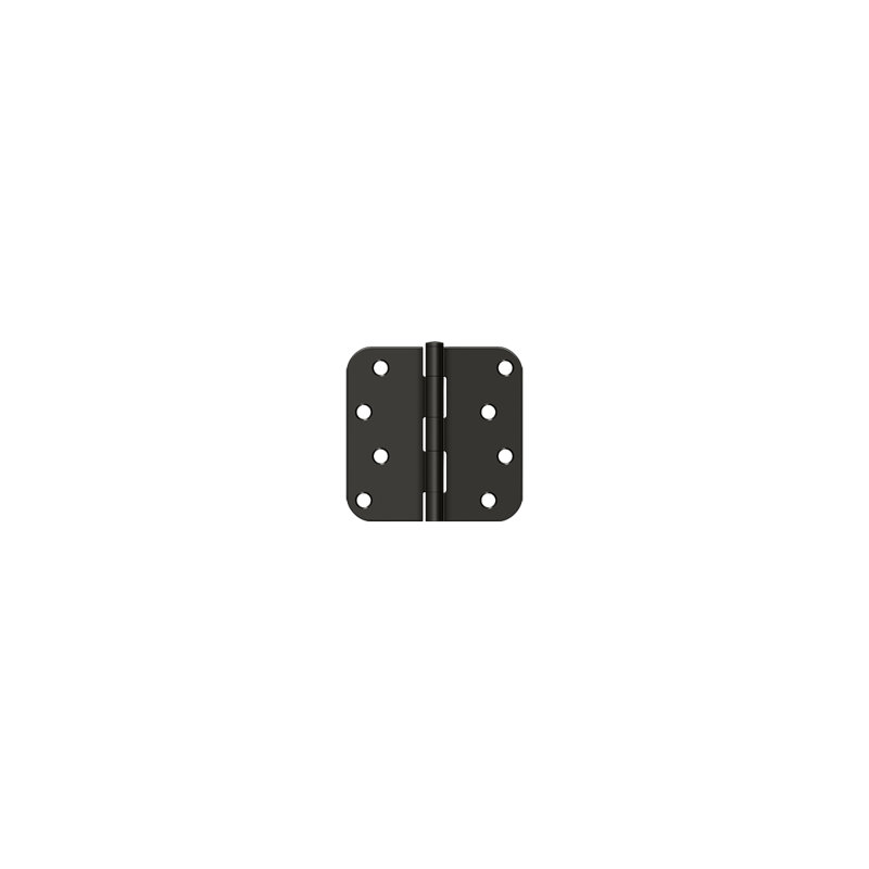 Deltana S44R51B 4" x 4" x 5/8" Radius Hinge; Flat Black Finish, Oil Rubbed Bronze