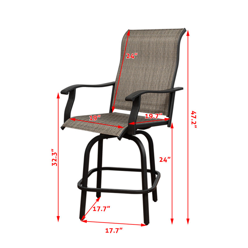 Chaise de patio pivotante avec coussin, Naturel