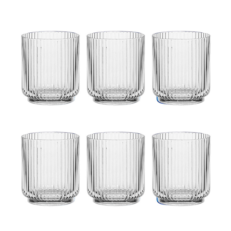 Laya Fluted Acrylic Low Tumbler Glass, Clear