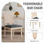 Table de salle à manger ronde 47,24 po en bois aggloméré avec chaises en lin tissé 4/6 po, Farmhousefor Kitchen-2039988608-2039988860-2039988862