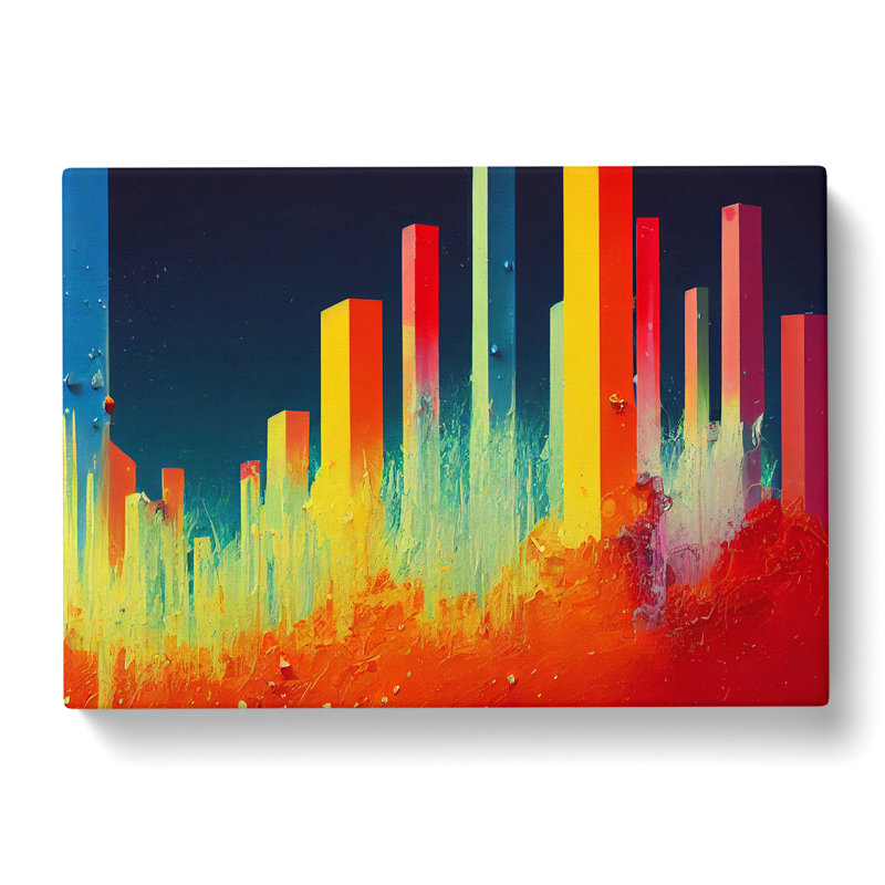 Dripping City Skyline Vol.2 Abstract - Wrapped Canvas, 40cm H x 60cm W x 3cm D